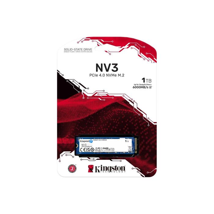 Нов 1 TB  SSD Kingston NV3, NVMe, PCIe 4.0, M.2, с 3 години гаранция