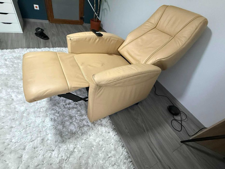 Fotoliu electric din piele naturala
