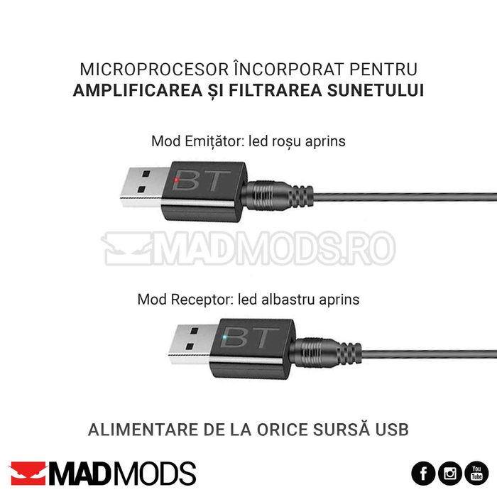 Modul Audio Bluetooth Aux Auto, compatibil BMW Audi Skoda Vw etc
