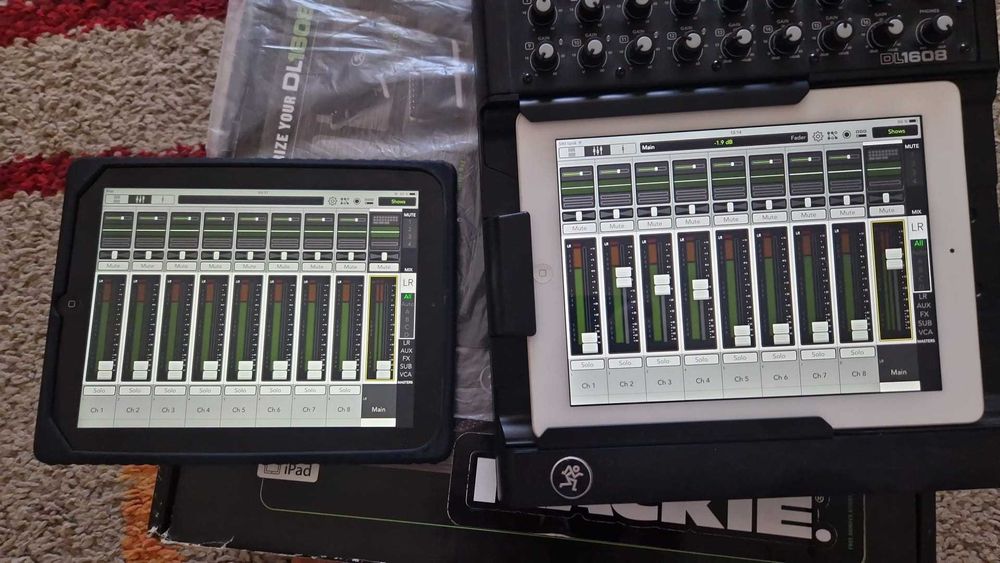 Vând Mixer Digital Mackie DL1608 – impecabil + 2 iPad-uri + Router