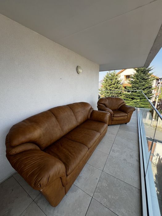 Canapea extensibila piele+2 fotolii