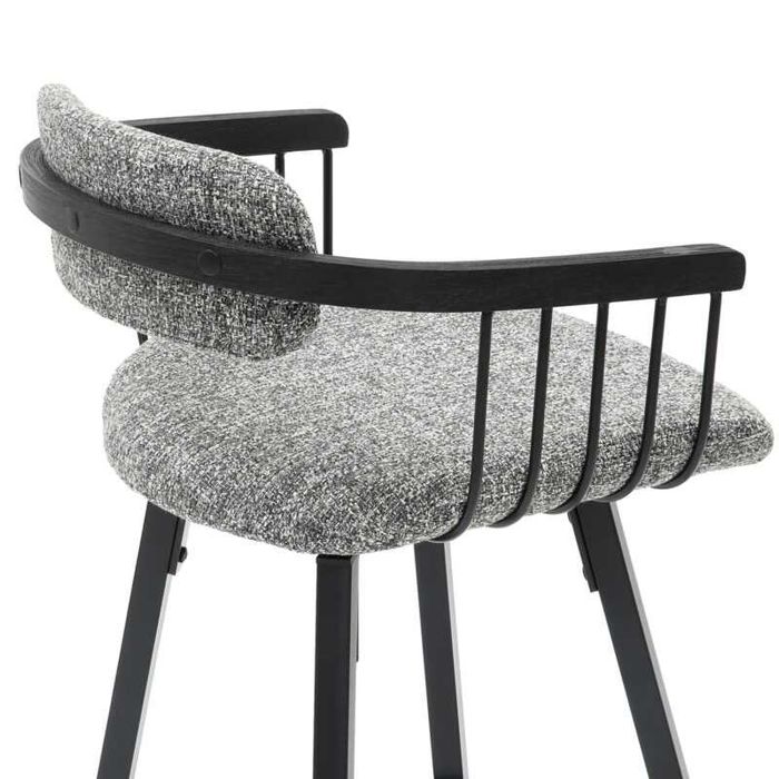 Бар стол, HM9990.01, Екрю, Сив, Текстил, 51.5х48.5х89см.