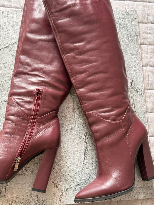 Сапоги демисезонные кожаные