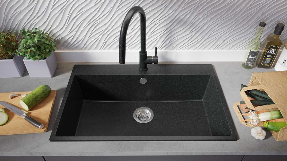 графит кухненска мивка от гранит Рига 80 XXL 780 x 500 мм