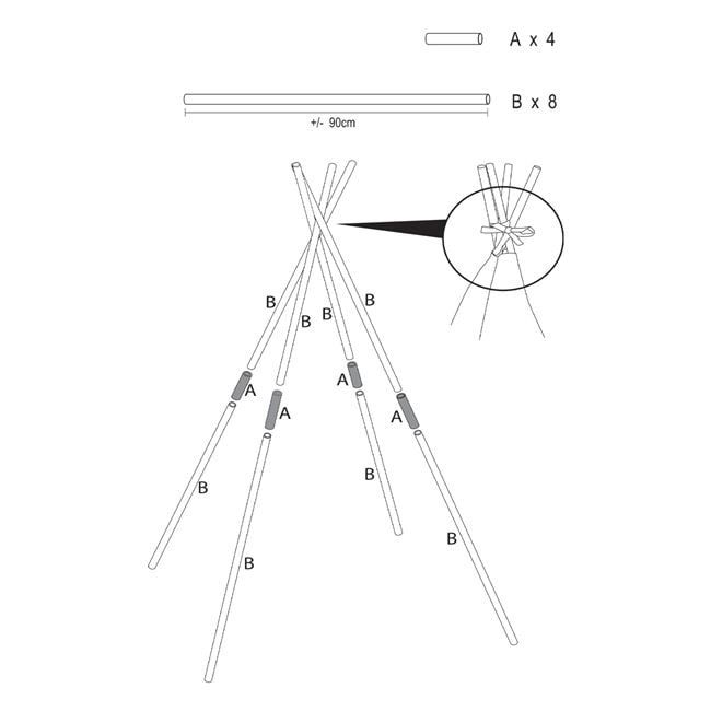 Детска палатка типи-120x120x150 см./Детска индианска палатка/къщичка