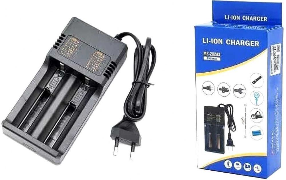 Incarcator Dublu priza 220V Smart acumulator 26650 18650 16340 14500