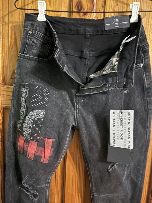 Черни дънки с кръпки