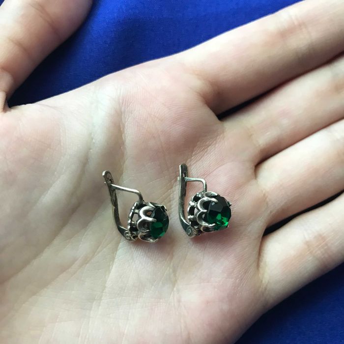 Редкие серьги серебро СССР 875
