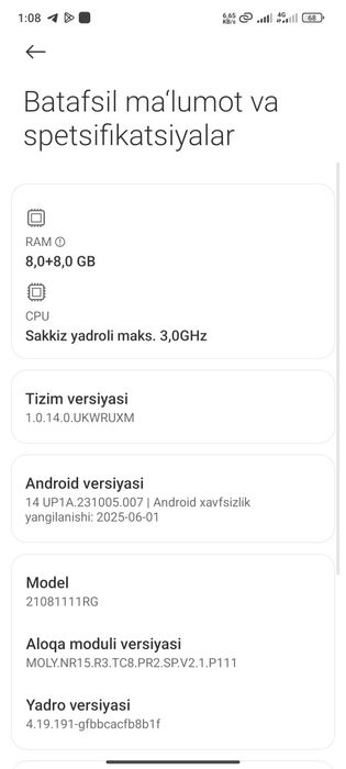 Xiaomi 11T 5g 128 ga 8+8