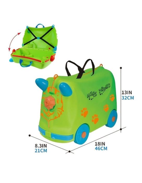 Детский чемодан trunki зеленый