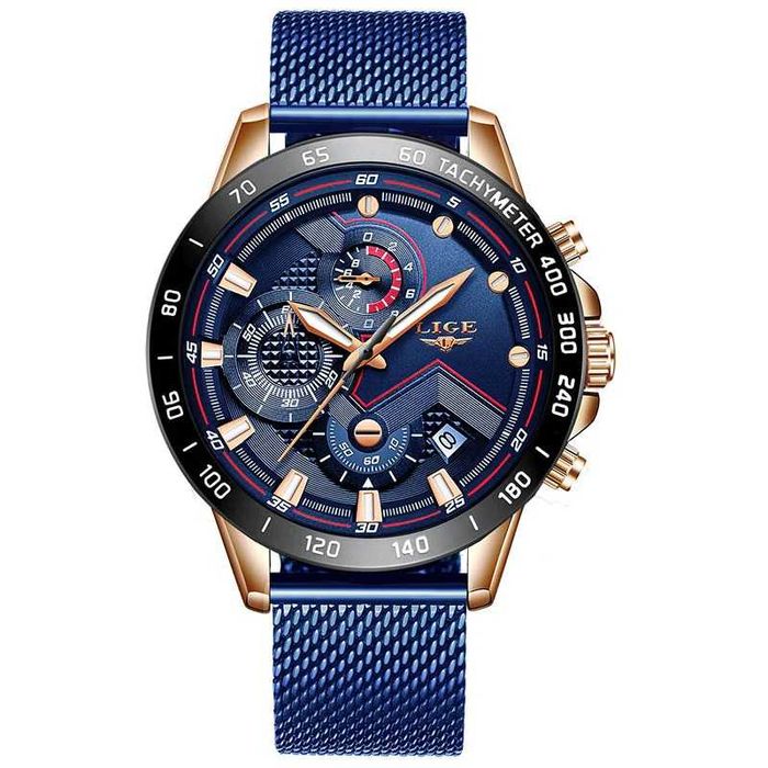 Мъжки часовник Lige Sport Watch, Водоустойчив, Неръждаема стомана