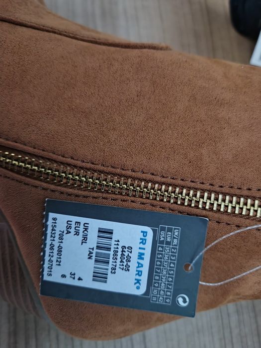 Botine  maro/camel din imitație de piele întoarsă,mărimea 37.