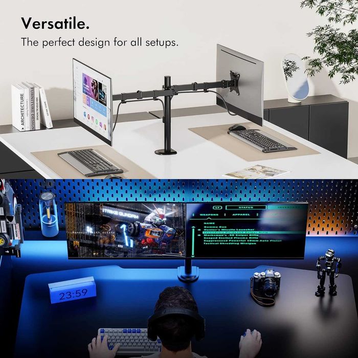 Suport birou 2 monitoare 13-32" dublu-articulat, REDUS de la 250RON