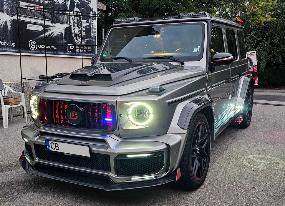 Карбон добавки + Лед светлини за предна броня BRABUS W464 Mercedes G