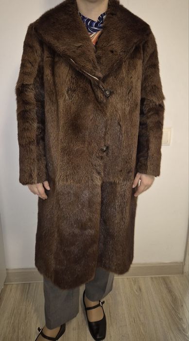 Haina de blana naturala de nutrie autentica