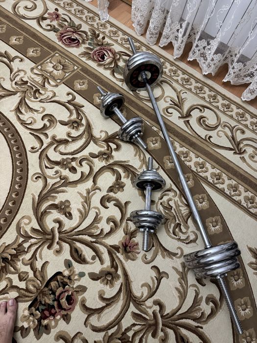 Штанга с гантелями