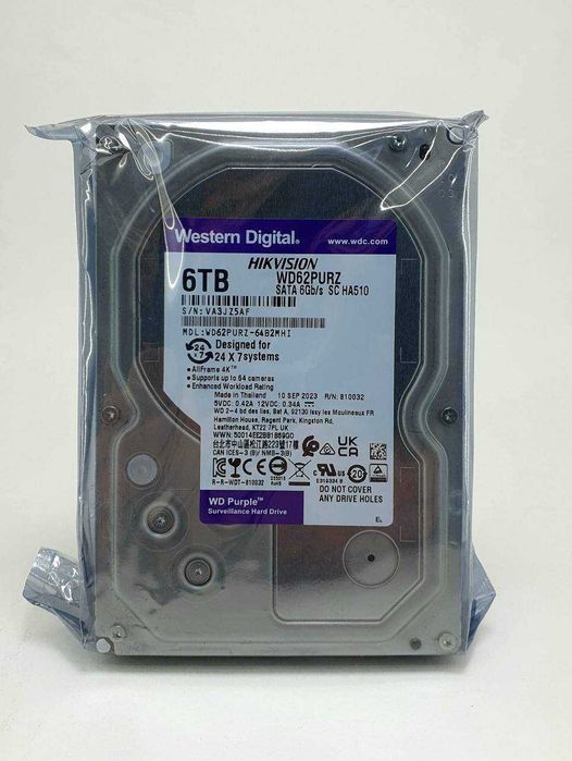 Жёсткий диск HDD 6 TB WD PURPLE