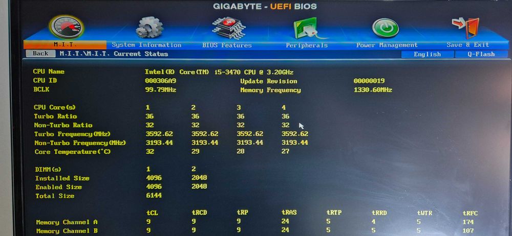 Kit placa baza Gigabyte GA-H61M-S1 / procesor i5-3470 / 6GB RAM DDR3