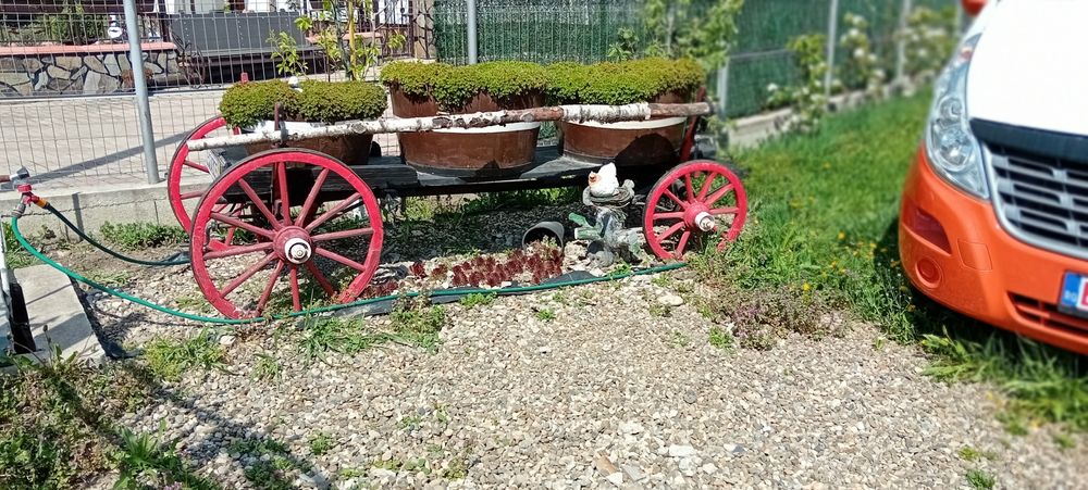 Căruță veche. Ornament gradina