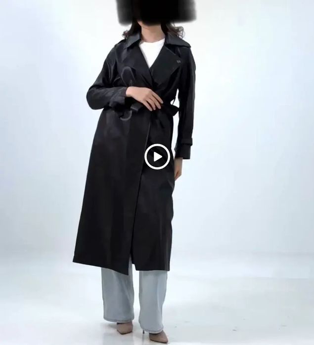 Продается кожаный тренч