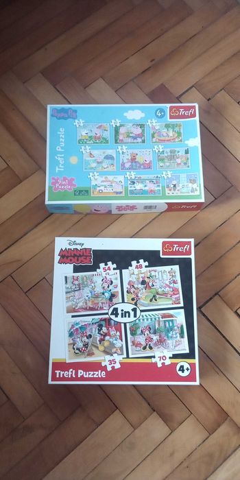 set 2 Puzzle-uri pt copii Peppa Pig si Minnie Mouse