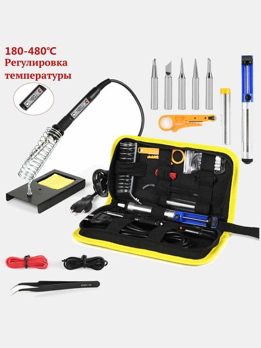 Паяльник электрический, набор с регулировкой температуры, 80 Вт