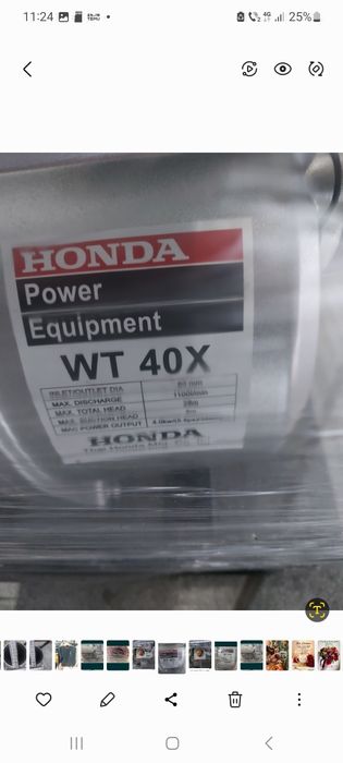 Vând motopompă Honda WT 40X.