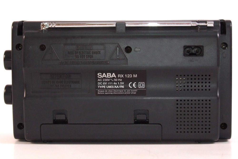 Radio SABA, 2 lungimi de unda, antena telescopica, priza/baterii, Made in Germany, NOU
