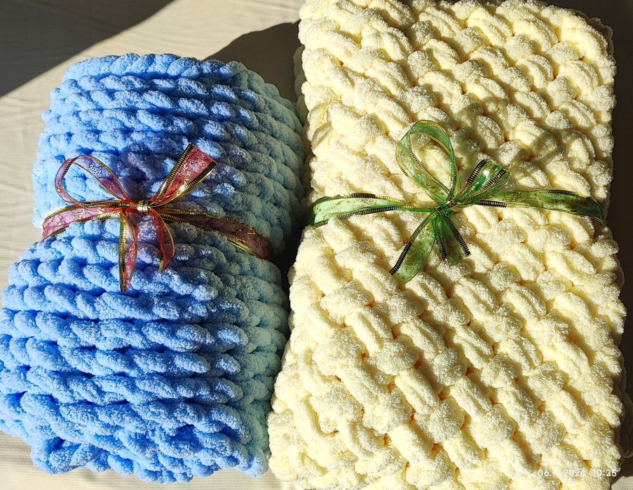 Ръчно плетени бебешки одеалца от хипоалергенна  прежда