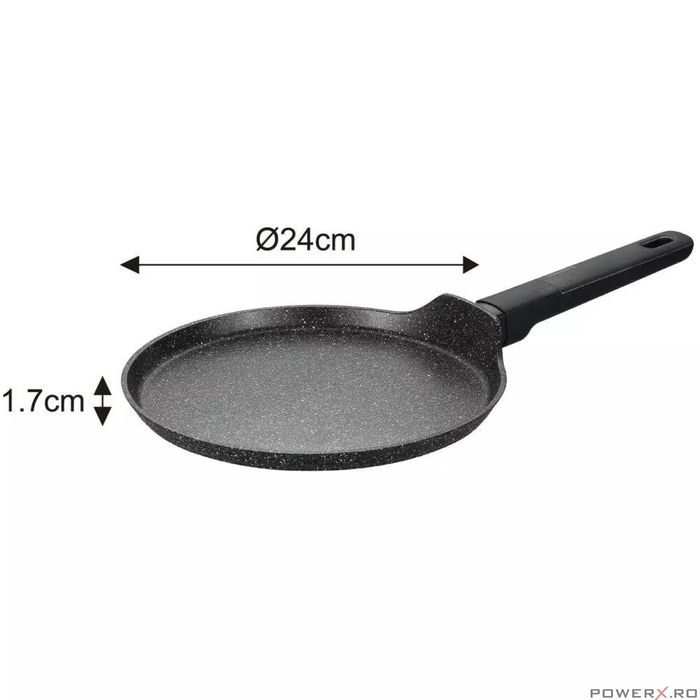 Set oale si tigai, 12 bucati, acoperit antiaderent, negru cu manere