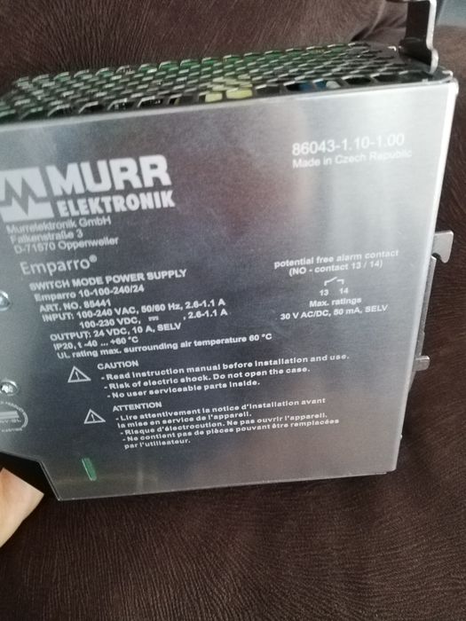Sursa alimentare MURR 24v 10A 85441