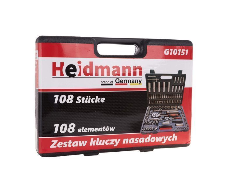 Комплект инструменти 108 бр. 1/4 1/2 cr-v heidmann