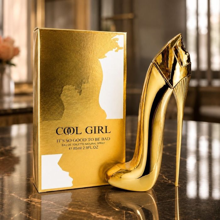 Дамски луксозен парфюм COOL GIRL, EDP, 80 мл – С бадем, жасмин самбак, тубероза, какао и тонка боб в елегантна бутилка обувка