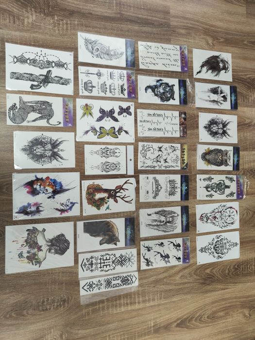 Tatuaje temporare Set 3 Bucăți la alegere , aplicare rapida cu apa