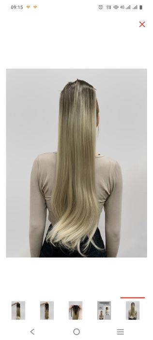 Хвост накладной блонд