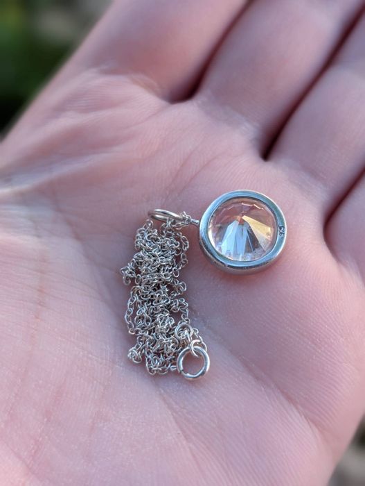 Vechi colier din argint de 925 , pandantiv cu zirconiu