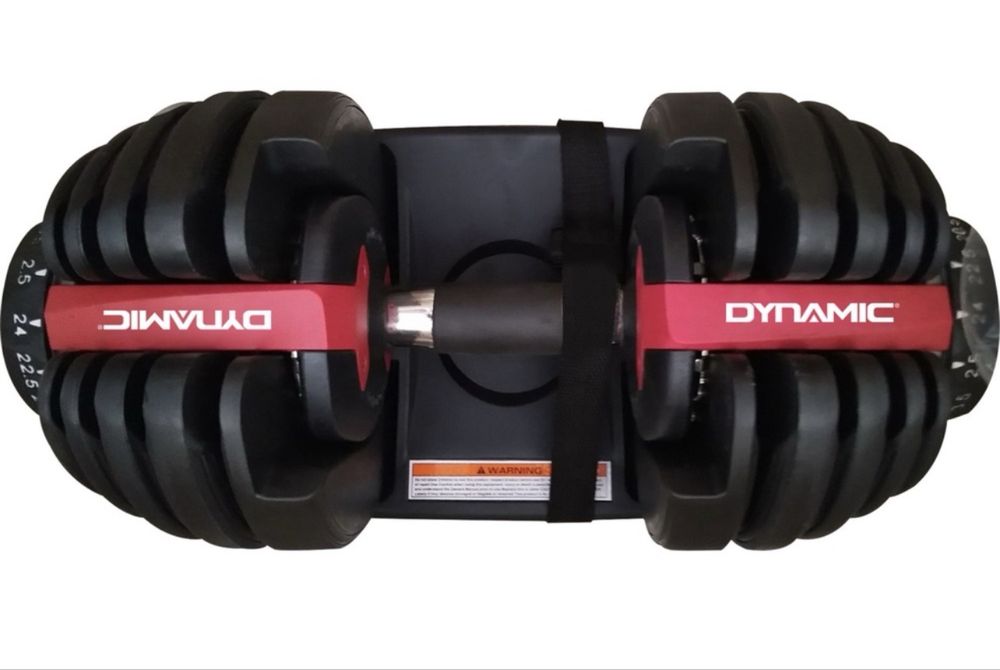 Gantere ajustabile Dynamic 24 kg – 5 trepte de greutate – Ca noi!