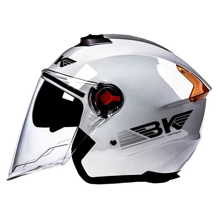 Casca Moto/Scuter/ATV, viziera dubla, marime universala, Argintiu