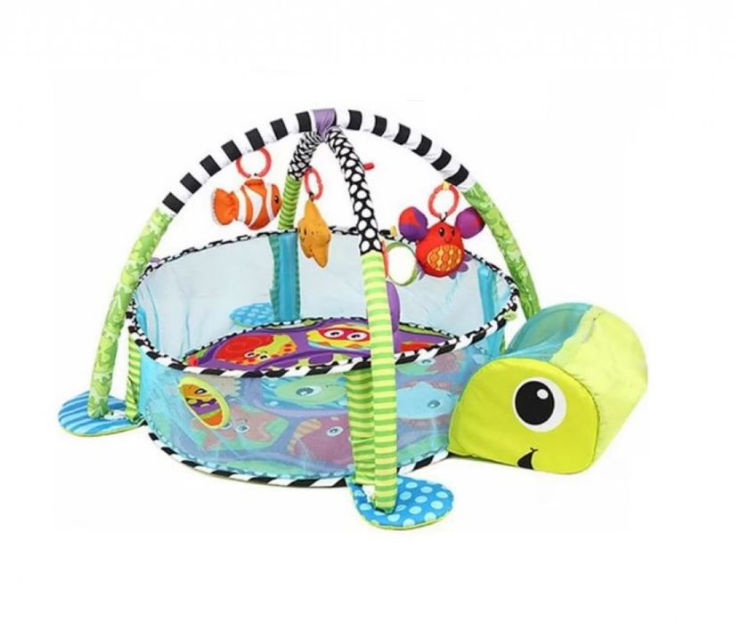 Център за игра с матрак за активност и кошара за бебе