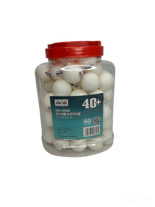 Stol tennis sharik aurora 60 dona Oq Sariq