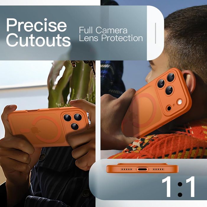 Матов magsafe кейс за apple iphone 17 pro - оранжев