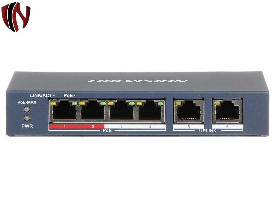 Hikvision DS-3E0106P-E/M 6-портов PoE Суич