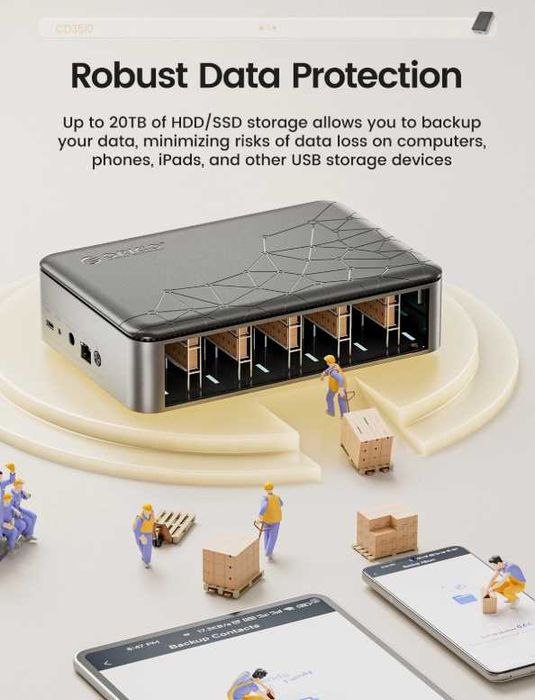 ORICO Персонално облачно съхранение, мрежово свързано съхранение, 3.5-инчов корпус за твърд диск