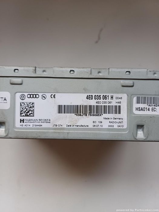Modulator Fm Audi A8 Iii (4H2, 4H8, 4Hc, 4Hl) [ 2009 - 2018 ] Oem 4H003506H