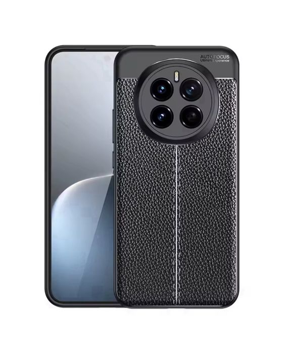 Honor Magic 7 Lite 7 Pro Husa Silicon Line Imitatie Leather Neagra