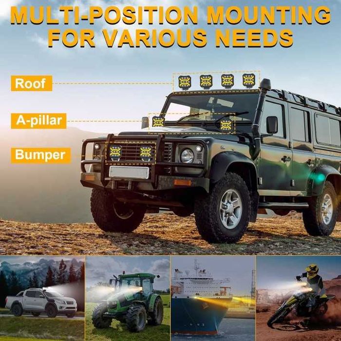 Висок клас LED Диоден Боен фар за трактор ATV мотокари камиони Квадрат