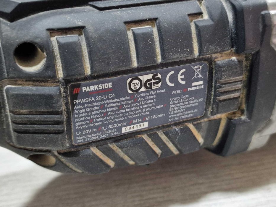 Parkside Performance акумулаторен ъглошлайф PPWSFA 20Li C4