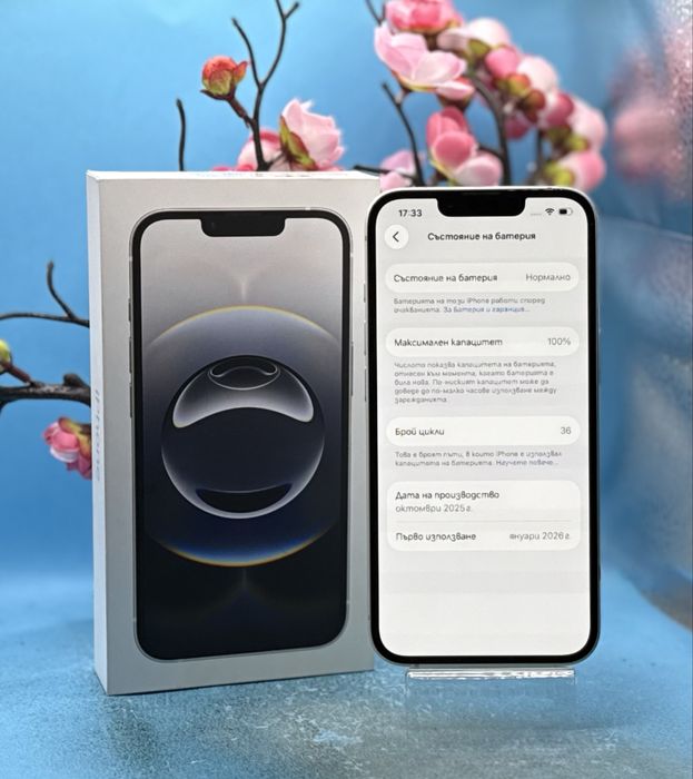 ГАРАНЦИОНЕН!!! Apple iPhone 16e, 128GB, 5G, White + адаптер Apple