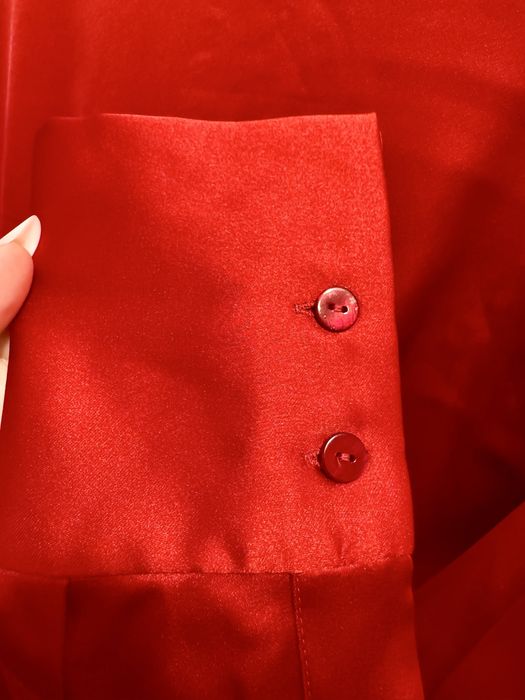 Rochie scurtă din satin roșie cu mâneci lungi Zara Studio mărimea XS