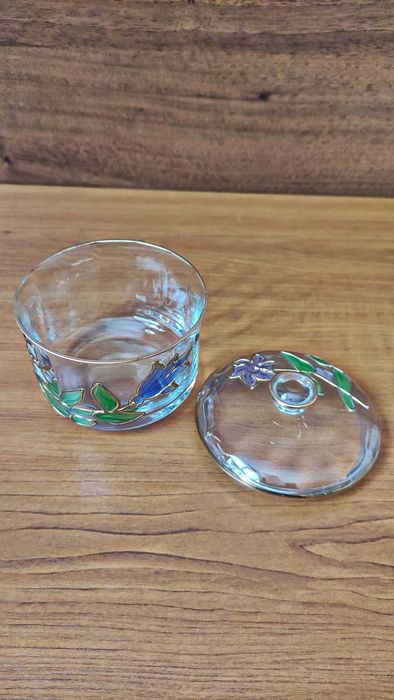 Масивна захарница/бонбониера от кристално стъкло